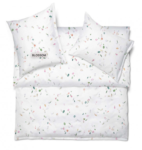 Schlossberg Bettwaesche Blossom blanc Satin Noblesse