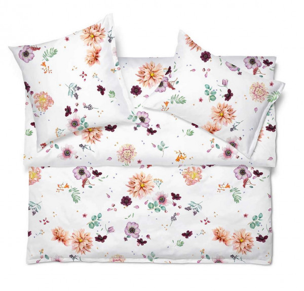 Schlossberg Bettwaesche Ruby blanc Satin Noblesse
