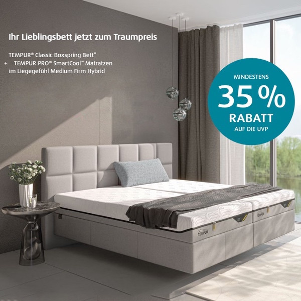 Tempur Boxspringbett Flat Pro SC Medium Hybrid