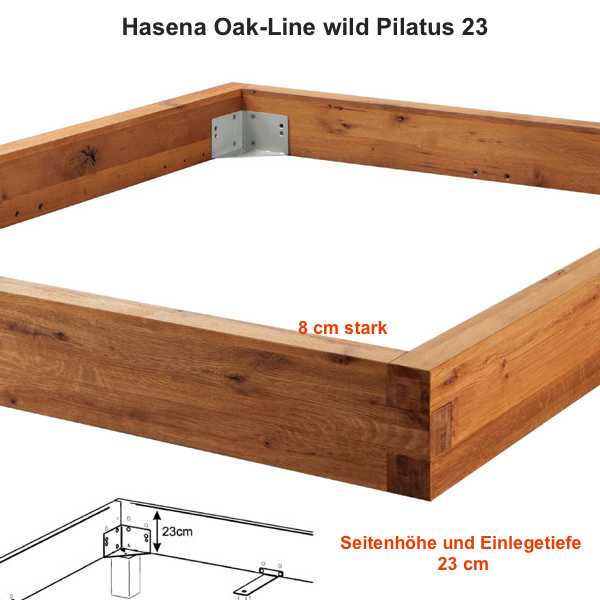 Hasena Oak-Line Wild Pilatus 23 Bettrahmen | Living Domani