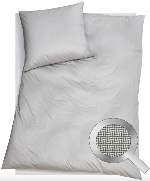 Doris Meyer Jersey Bettwaesche Hahnentritt kiesel