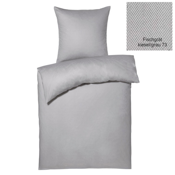 Doris Meyer Jersey Bettwaesche Fischgrät kiesel